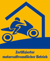 Qualitätssiegel „Motorradfreundlicher Hotelbetrieb in Sachsen“
